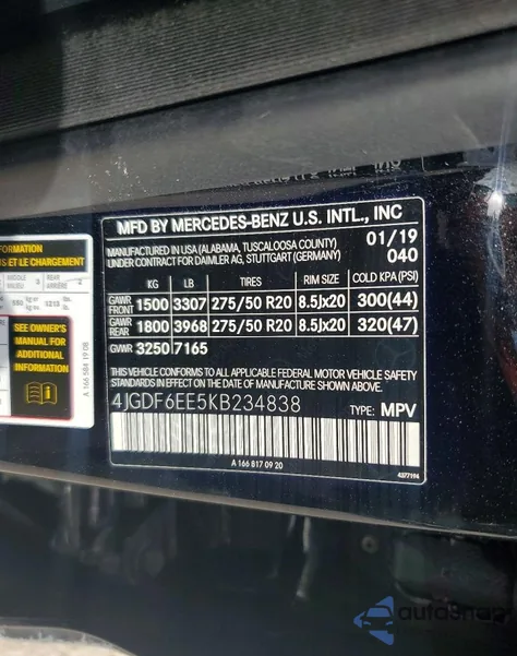 2019 Mercedes-Benz Gls 450 4Matic from USA, damaged, VIN 4JGDF6EE5KB234883
